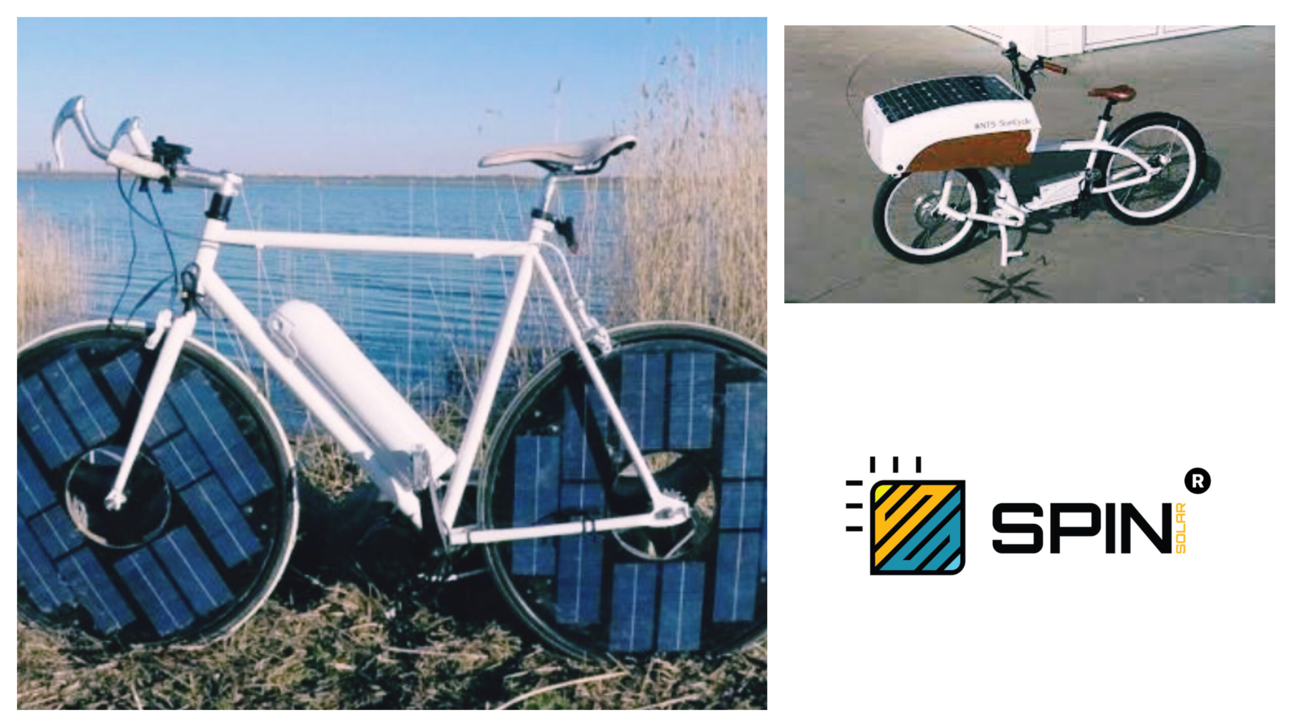 duas bicicletas elétricas com placas solares